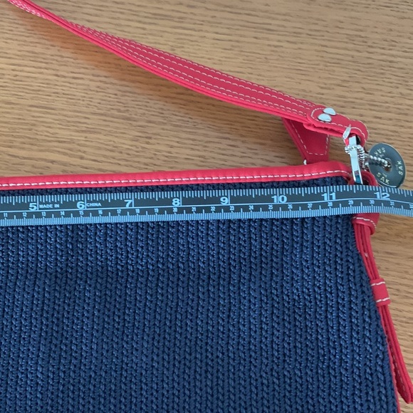 THE SAK Navy Blue w/ Red trim and silver accent, knit, shoulder bag. - Picture 12 of 16